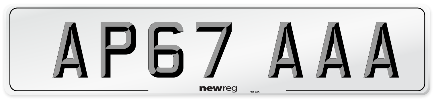 AP67 AAA Number Plate from New Reg